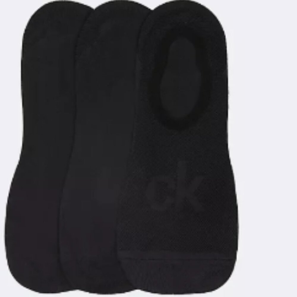 Calvin Klein Black No Show Socks (Pack of 3) - Comfortable & Stylish
